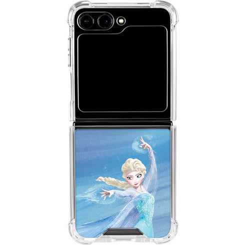 Disney Frozen Elsa Icy Powers Art Galaxy Z Flip6 Clear Case